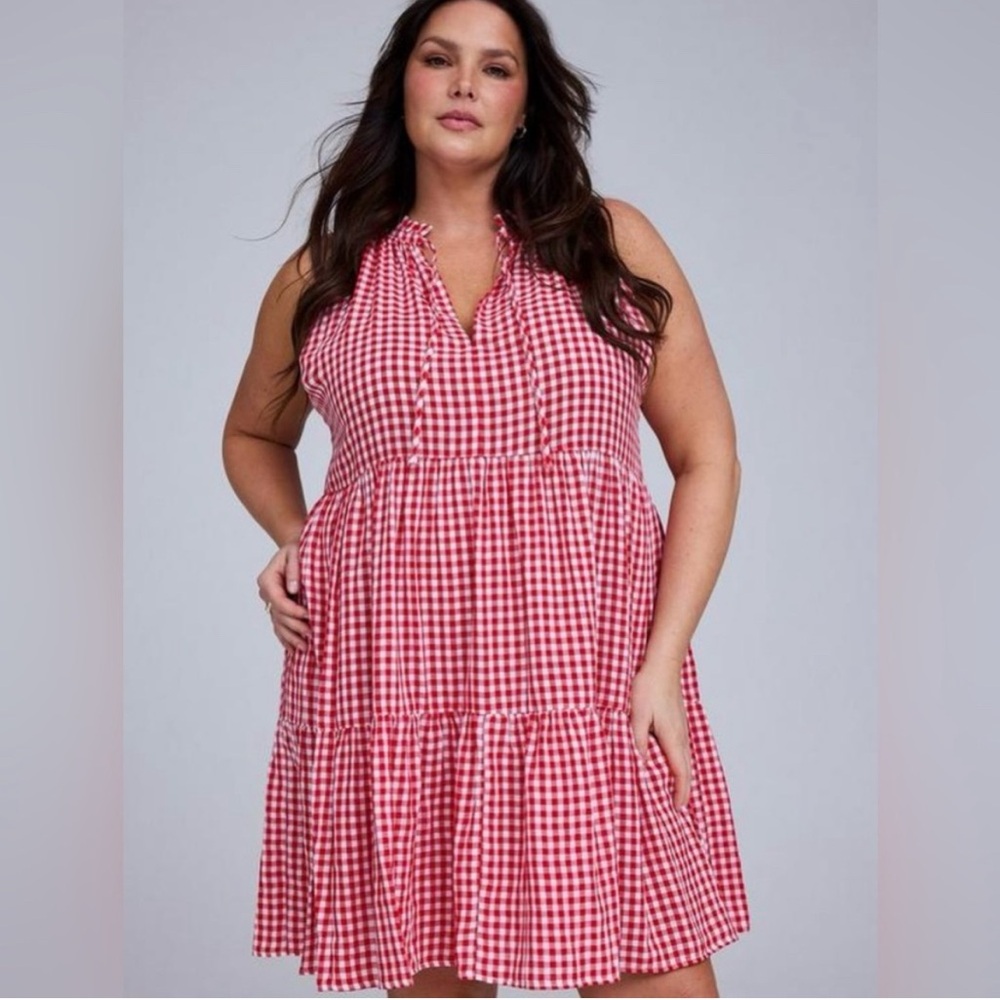 Torrid Belle isle nwt Red Gingham Sleeveless Dress